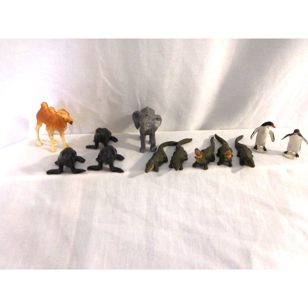 Britains LTD Zoo Animal Toy Figures Lot Camel Seal Elephant Penguin alligator